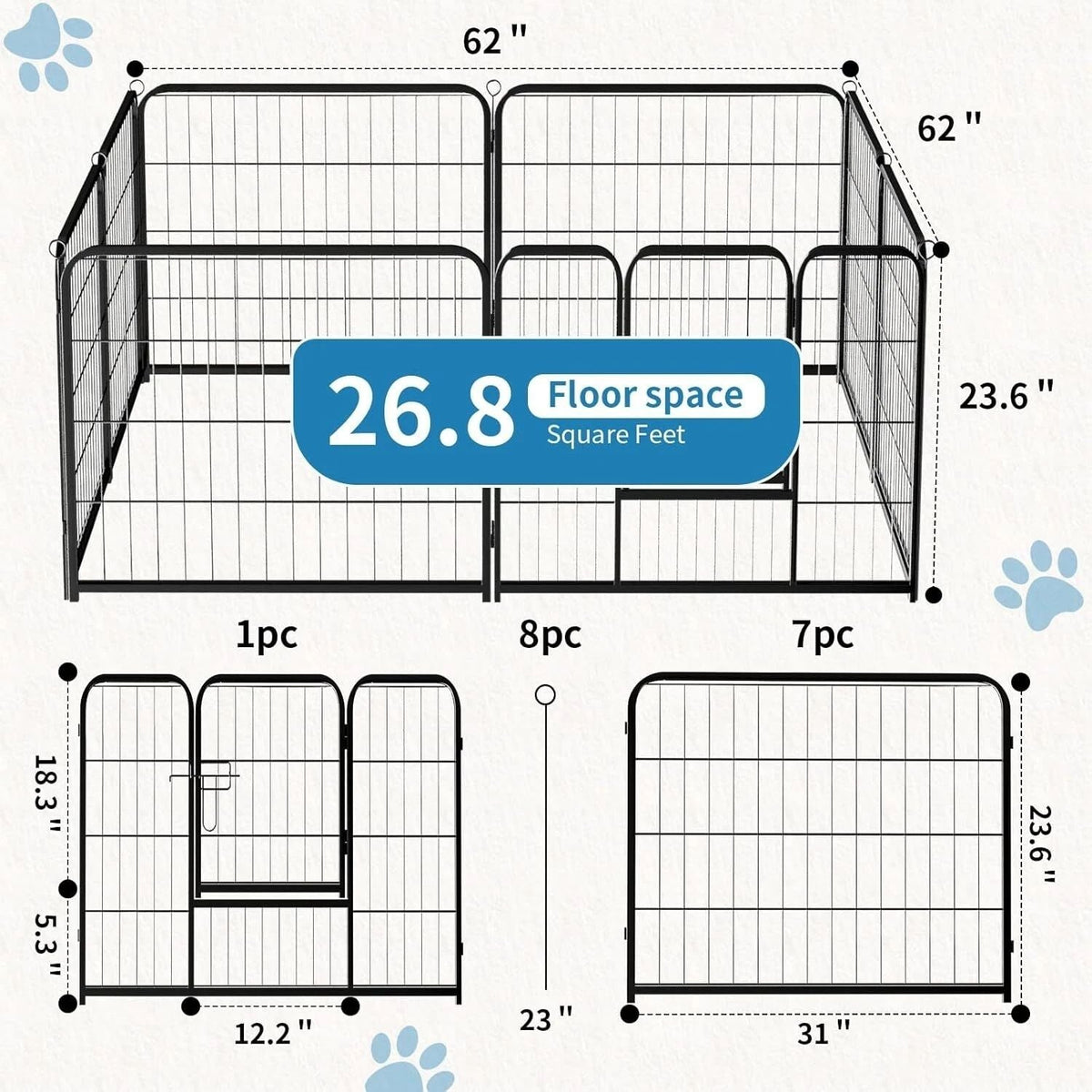 8-Panel Dog Playpen