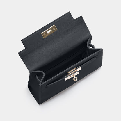 Willow Top Handle Tote Bag Black