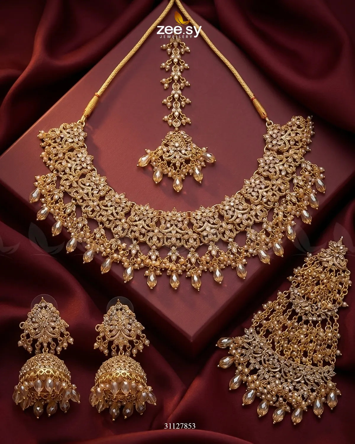 Nectarine Bloom Gems Bridal Set