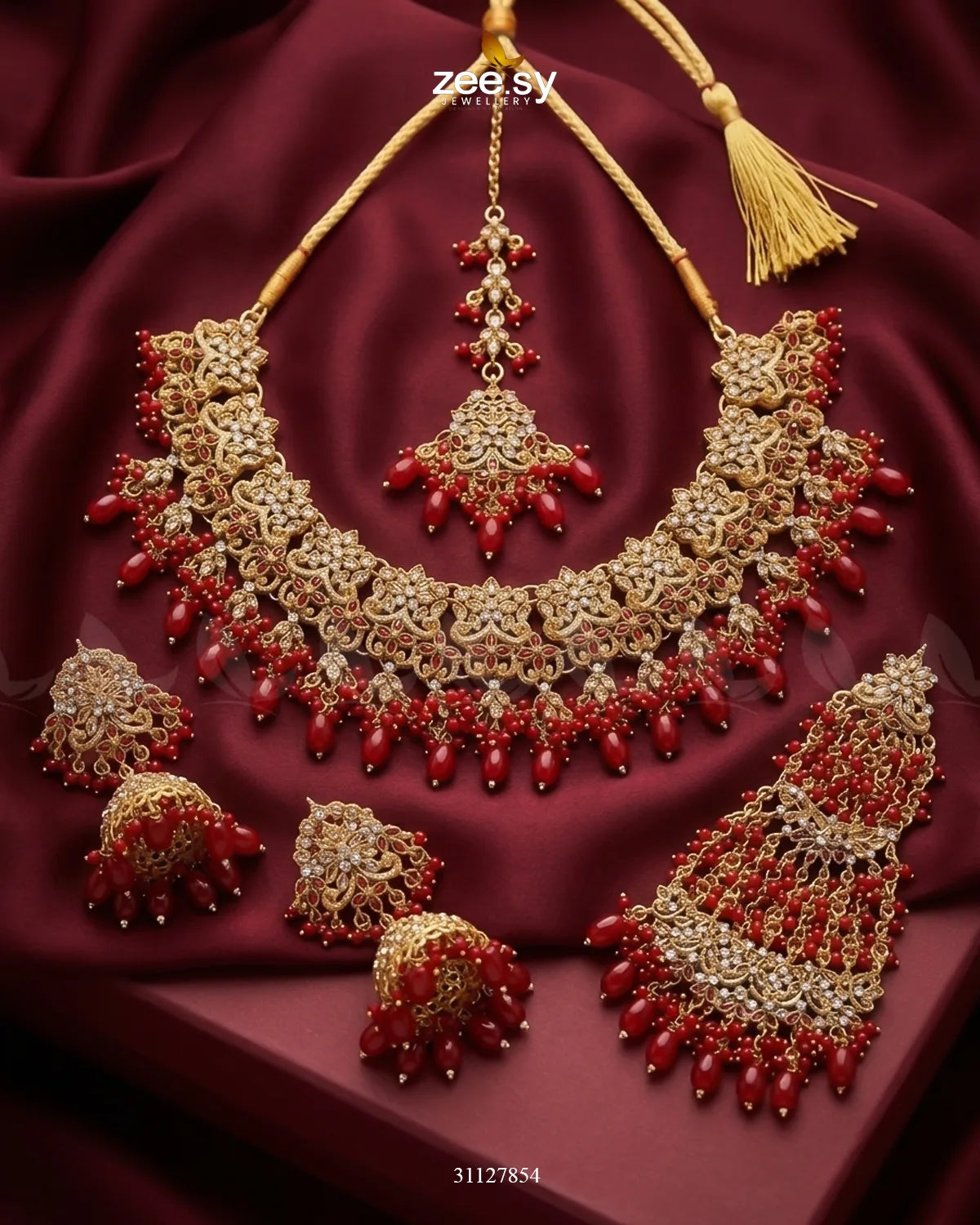 Nectarine Bloom Gems Bridal Set
